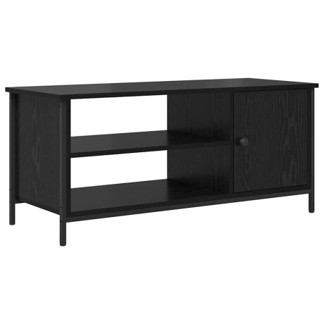 vidaXL TV-kast Zwart Eiken 100 x 40 x 45 cm Bewerkt hout afbeelding2 - 1