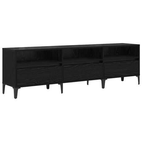 vidaXL TV-kast Zwart Eiken 150 x 30 x 45 cm Gemonteerd hout en ijzer afbeelding2 - 1