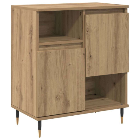 vidaXL Dressoir artisanaal eikenkleurig 60 x 35 x 70 cm Bewerkt hout afbeelding2 - 1