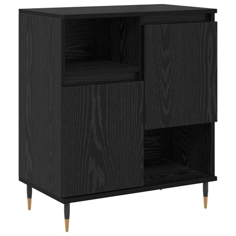 vidaXL Dressoir Zwart Eiken 60 x 35 x 70 cm afbeelding2 - 1