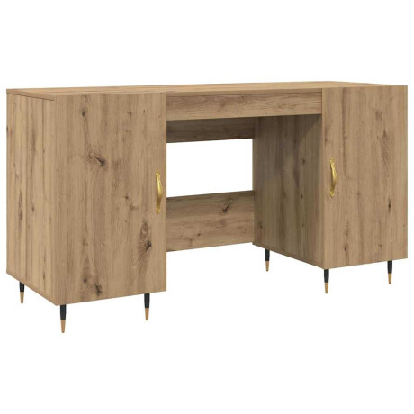 vidaXL Bureau artisanaal eikenkleurig 140 x 50 x 75 cm Bewerkt hout afbeelding2 - 1