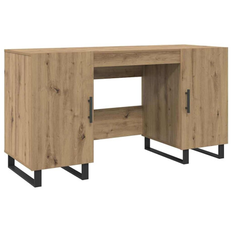 vidaXL Bureau artisanaal eikenkleurig 140 x 50 x 75 cm Bewerkt hout afbeelding2 - 1