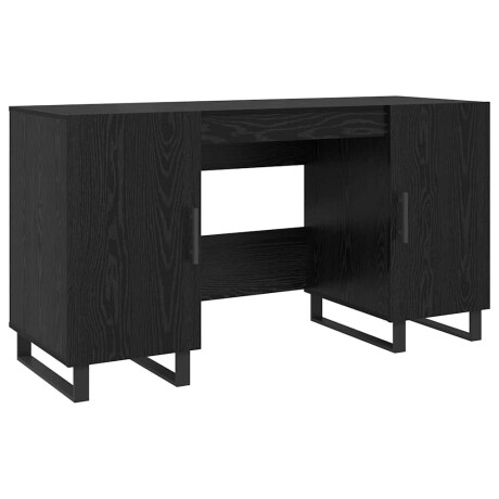vidaXL Bureau met plank Zwart eiken 140 x 50 x 75 cm Bewerkt hout afbeelding2 - 1