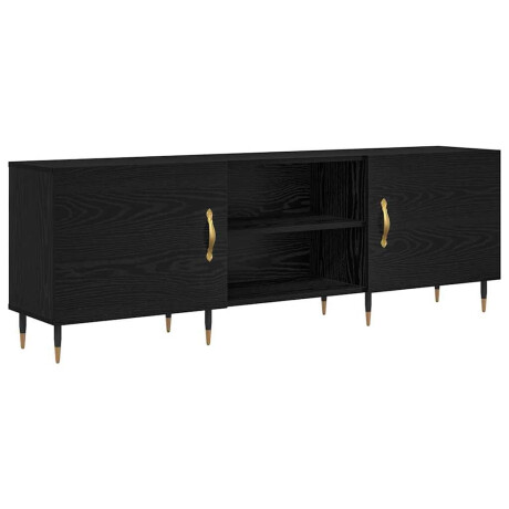vidaXL TV-kast Zwart eiken 150 x 30 x 50 cm Bewerkt hout afbeelding2 - 1
