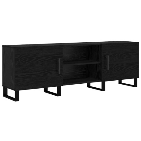 vidaXL TV-kast Zwart Eiken 150 x 30 x 50 cm Bewerkt hout afbeelding2 - 1