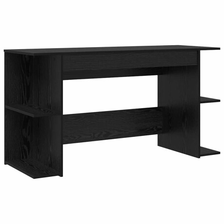 vidaXL Bureau met plank Anders met opslag Zwart eiken Bewerkt hout afbeelding2 - 1
