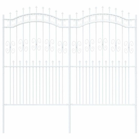 vidaXL Tuin Hek Wit 215 cm Poedergecoat staal afbeelding2 - 1