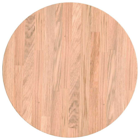 vidaXL Tafelblad Licht Bruin Ø 40 x 4 cm Massief Eikenhout afbeelding2 - 1