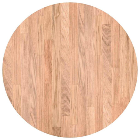 vidaXL Tafelblad Licht Bruin Ø 50 x 4 cm Massief Eikenhout afbeelding2 - 1