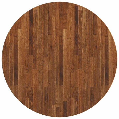 vidaXL Tafelblad Donkerbruin Ø 80 x 4 cm Massief Eikenhout afbeelding2 - 1
