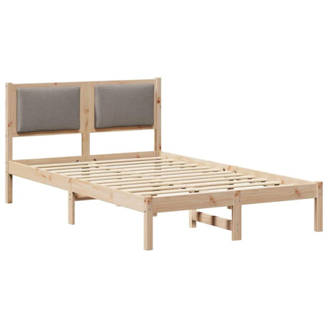 vidaXL Bedframe met hoofdeinde Taupe 120 x 200 cm Massief grenenhout afbeelding2 - 1