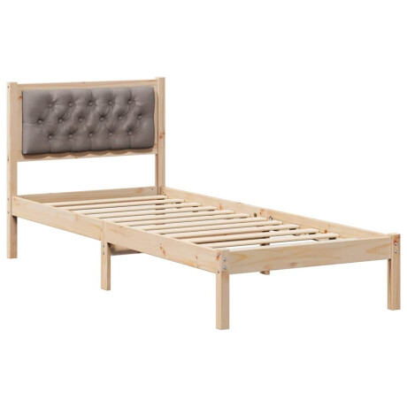 vidaXL Bedframe met hoofdeinde Taupe 90 x 200 cm Stof afbeelding2 - 1
