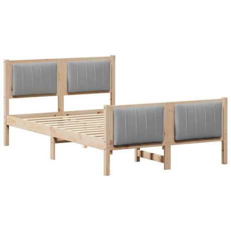 vidaXL Bedframe Bruin en lichtgrijs 120 x 200 cm Massief grenenhout afbeelding2 - 1