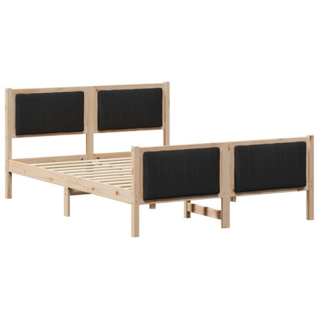 vidaXL Bedframe Bruin en zwart 135 x 190 cm Massief grenenhout afbeelding2 - 1