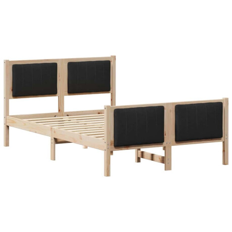 vidaXL Bedframe Bruin en zwart 120 x 190 cm Massief grenenhout afbeelding2 - 1