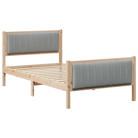 vidaXL Bedframe Bruin en lichtgrijs 100 x 200 cm Massief grenenhout afbeelding2 - 1