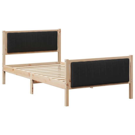 vidaXL Bedframe Bruin en zwart 100 x 200 cm Massief grenenhout afbeelding2 - 1