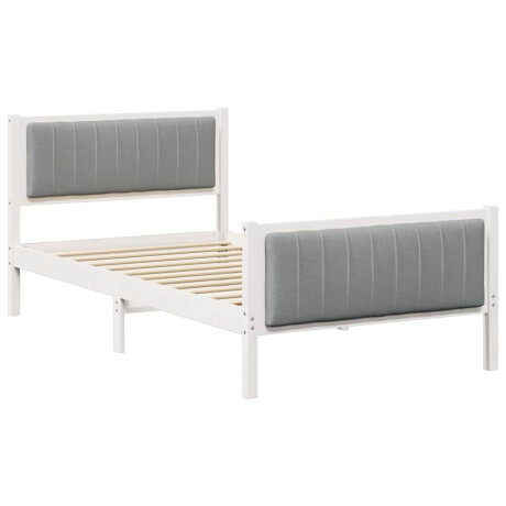 vidaXL Bedframe Wit en lichtgrijs 100 x 200 cm Massief grenenhout afbeelding2 - 1