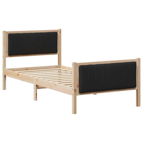 vidaXL Bedframe Bruin en zwart 90 x 200 cm Massief grenenhout afbeelding2 - 1