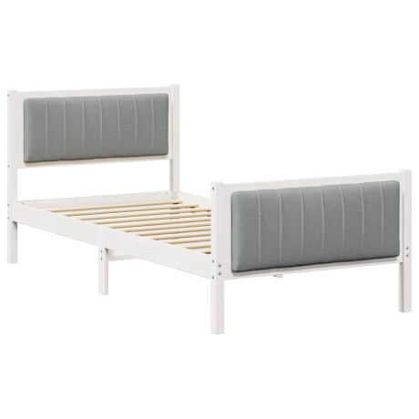 vidaXL Bedframe Wit en lichtgrijs 90 x 200 cm Massief grenenhout afbeelding2 - 1