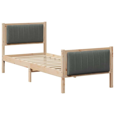 vidaXL Bedframe Bruin en donkergrijs 80 x 200 cm Massief grenenhout afbeelding2 - 1