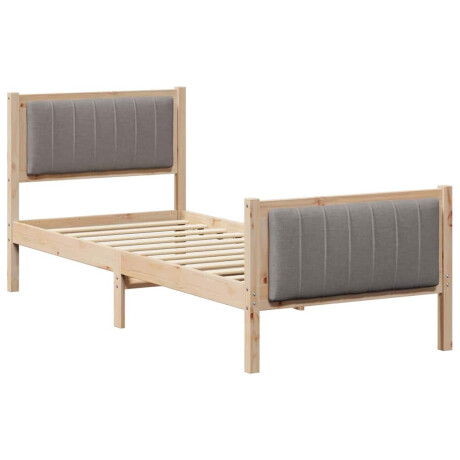 vidaXL Bedframe Bruin en taupe 80 x 200 cm Massief grenenhout afbeelding2 - 1