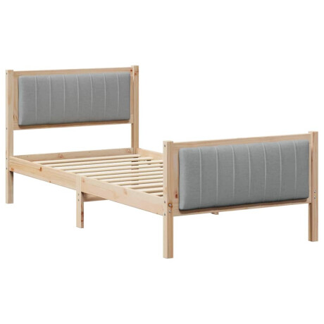 vidaXL Bedframe Bruin en lichtgrijs 90 x 190 cm Massief grenenhout afbeelding2 - 1