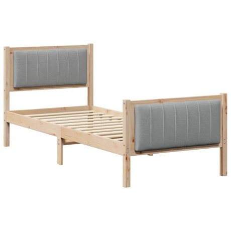 vidaXL Bedframe Bruin en lichtgrijs 75 x 190 cm Massief grenenhout afbeelding2 - 1