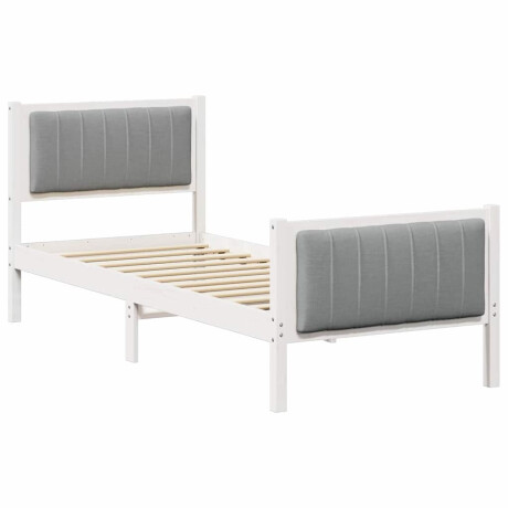 vidaXL Bedframe Wit en lichtgrijs 75 x 190 cm Massief grenenhout afbeelding2 - 1
