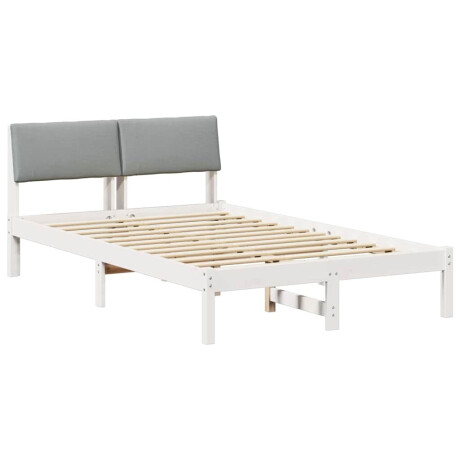 vidaXL Bedframe Wit en lichtgrijs 120 x 190 cm Massief grenenhout afbeelding2 - 1
