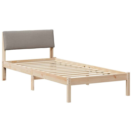vidaXL Bedframe Bruin en taupe 90 x 200 cm Massief grenenhout afbeelding2 - 1