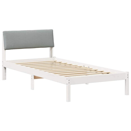 vidaXL Bedframe Wit en lichtgrijs 90 x 200 cm Massief grenenhout afbeelding2 - 1