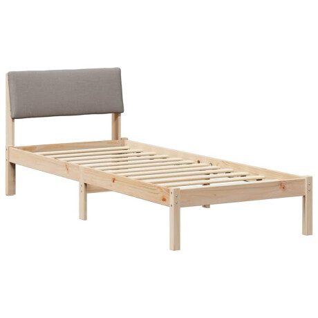 vidaXL Bedframe Bruin en taupe 80 x 200 cm Massief grenenhout afbeelding2 - 1