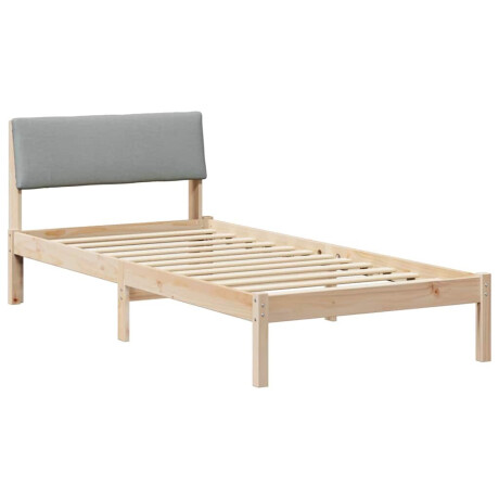 vidaXL Bedframe Bruin en lichtgrijs 90 x 190 cm Massief grenenhout afbeelding2 - 1