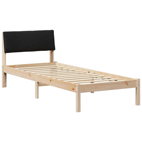 vidaXL Bedframe Bruin en zwart 75 x 190 cm Massief grenenhout afbeelding2 - 1