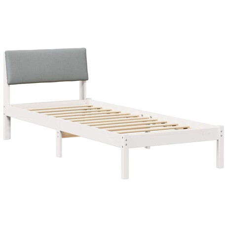 vidaXL Bedframe Wit en lichtgrijs 75 x 190 cm Massief grenenhout afbeelding2 - 1