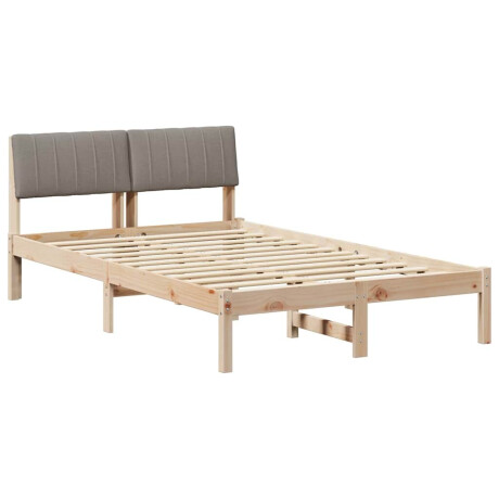 vidaXL Bedframe Bruin en taupe 120 x 200 cm Massief grenenhout afbeelding2 - 1