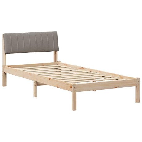 vidaXL Bedframe Bruin en taupe 90 x 200 cm Massief grenenhout afbeelding2 - 1