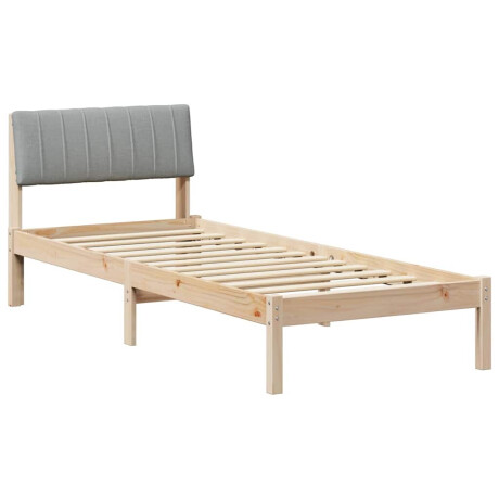 vidaXL Bedframe Bruin en lichtgrijs 75 x 190 cm Massief grenenhout afbeelding2 - 1