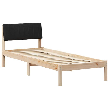 vidaXL Bedframe Bruin en zwart 75 x 190 cm Massief grenenhout afbeelding2 - 1