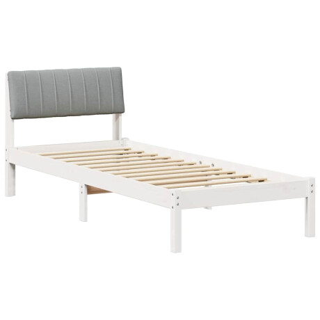 vidaXL Bedframe Wit en lichtgrijs 75 x 190 cm Massief grenenhout afbeelding2 - 1