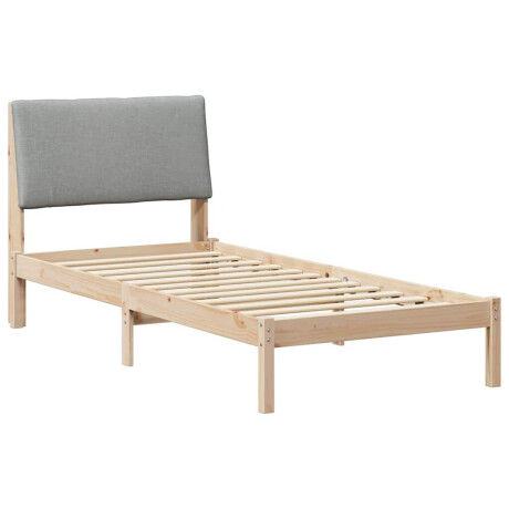 vidaXL Bedframe Bruin en lichtgrijs 100 x 200 cm Massief grenenhout afbeelding2 - 1