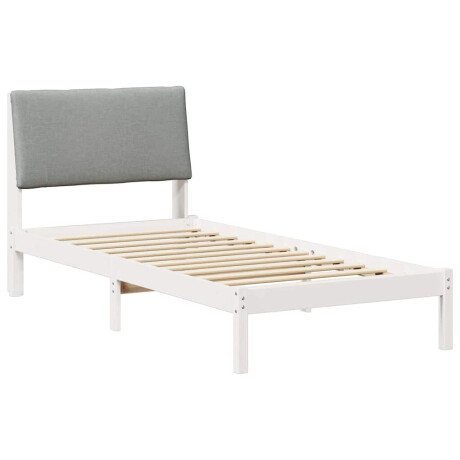 vidaXL Bedframe Wit en lichtgrijs 100 x 200 cm Massief grenenhout afbeelding2 - 1
