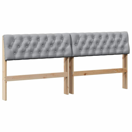vidaXL Gestoffeerd hoofdbord Lichtgrijs 180 cm Massief grenenhout afbeelding2 - 1
