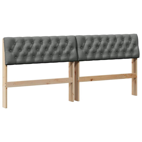vidaXL Gestoffeerd hoofdbord Donkergrijs 180 cm Massief grenenhout afbeelding2 - 1