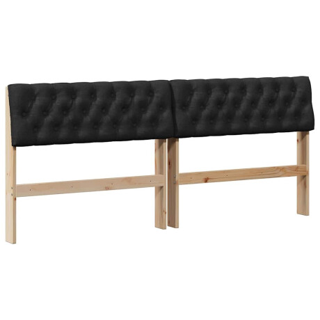 vidaXL Gestoffeerd hoofdbord Zwart 180 cm Massief grenenhout afbeelding2 - 1