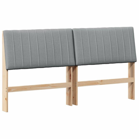 vidaXL Gestoffeerd hoofdbord Lichtgrijs 180 cm Massief grenenhout afbeelding2 - 1