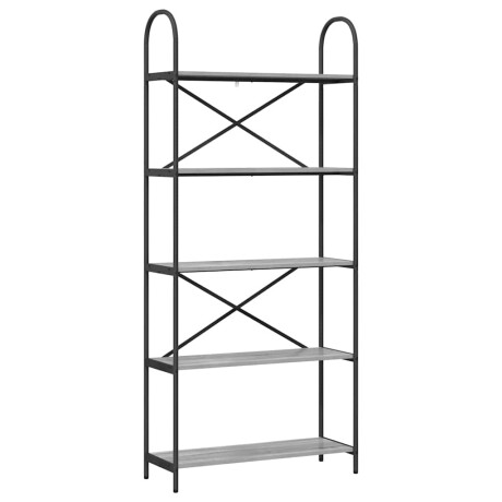 vidaXL Boekenkast Grijs Sonoma 80 x 30 x 183 cm Bewerkt hout afbeelding2 - 1