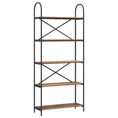 vidaXL Boekenkast Oudhout 80 x 30 x 183 cm Bewerkt hout afbeelding2 - 1