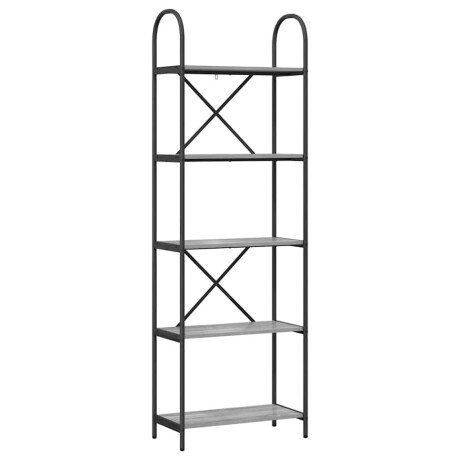 vidaXL Boekenkast Grijs Sonoma 60 x 30 x 183 cm Bewerkt hout afbeelding2 - 1